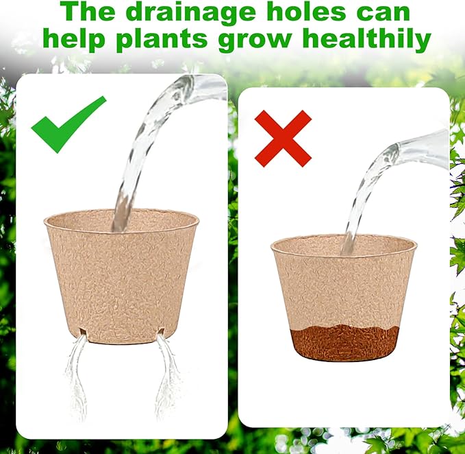 JNYONG 60 Packs 4 Inch Peat Pots,Biodegradable Pots for Seedlings with Drainage Holes, Garden Germination Nursery Pots with 50Pcs Plant Labels