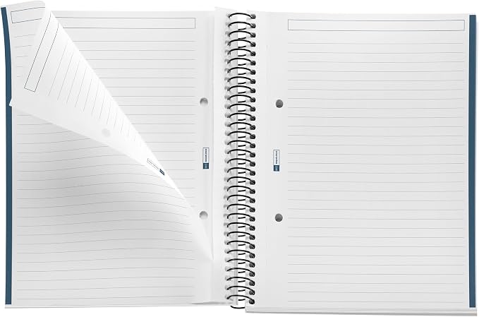 Miquelrius - A5 notebook, Horizontal ruled 7 mm, 80 g/m² recycled paper, 80 sheets of one colour, Recycled notebook, Spiral, Lined notebook, Eco Butterflies