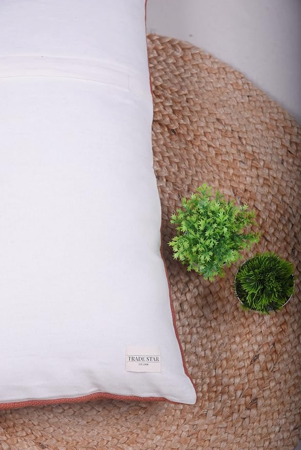 Trade Star Lumbar Pillow Covers 100% Cotton Cushion Cover Indian Decorative Cushion Cover Luxurious Throw Pillow Cover for Room Decor Handloomed Mudcloth Cushion Case (Rust Blossom 14X22 INCHES)