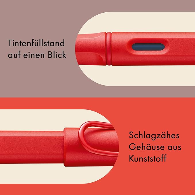 Lamy Safari Cosy Fountain Pen 020 Special Edition, Modern Fountain Pen in Strawberry Colour with Ergonomic Grip and Timeless Design, Nib Strength EF, Special Model, Pack of 1