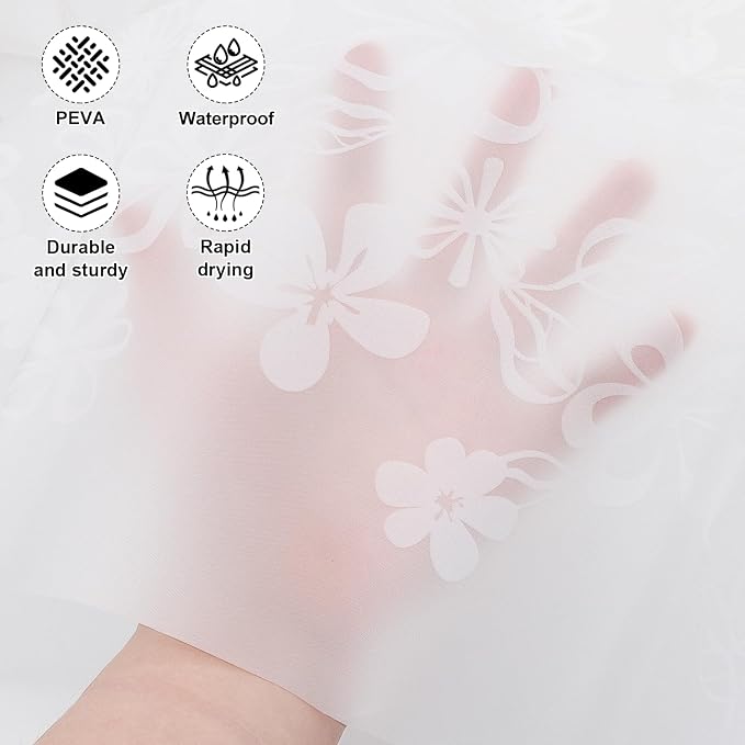 PEVA Shower Curtain, Water Repellent Premium Bathroom Shower Curtain with 3 Magnetic Weights for Shower Stall, Bathtubs