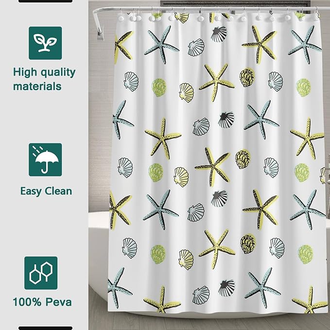 Shower Curtain Liner, 5G Shower Liners with 12 Rustproof Metal Grommets and Weighted Magnets, Waterproof Duty Shower Curtains for Shower Bathroom 72 x 72