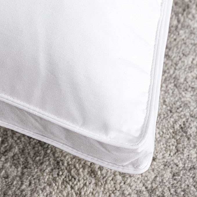 puredown® Goose Feather Down Pillows, Soft Gusseted Bed Pillows for Sleeping with 100% Cotton Shell, Set of 2, King Size