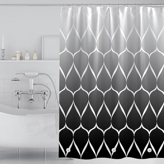 TIKABC Shower Curtain Liner, 4G PEVA Shower Liner, Plastic Waterproof Shower Curtains, 72x72 inch with Grommet Holes 3 Magnetic Weights