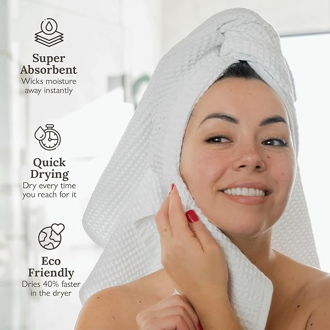 GILDEN TREE Waffle Bath Sheet Large Bath Towels Quick Dry Thin Body Towels, 40x80 Oversized Bath Towels for Adults, Classic Style (Pewter)