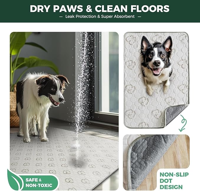FXW Washable Pee Pads for Dogs, Leak-Proof & Non-Slip, Specifically Designed for FXW Rollick/Homeplus 32/40/45inch 8 Panels Dog Playpen, 34" Octagon, Khaki, 1 Pack