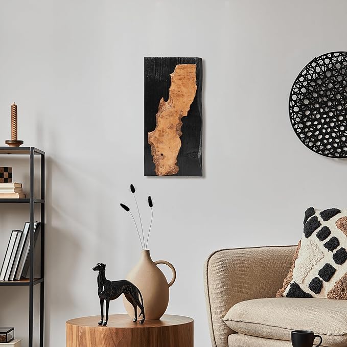 Modern Rustic Wood Wall Decor – Handcrafted Natural Pine Wood Wall Art, Farmhouse Style Hanging for Living Room, Bedroom or Office