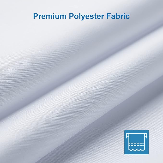 Amazer Extra Long Shower Curtain Liner Washable, 72 x 96 Inches, Fabric White Shower Liner with 2 Bottom Stones, Waterproof 2-in-1 Shower Curtain and Liner, 12 Grommet Holes, Hotel Quality, White