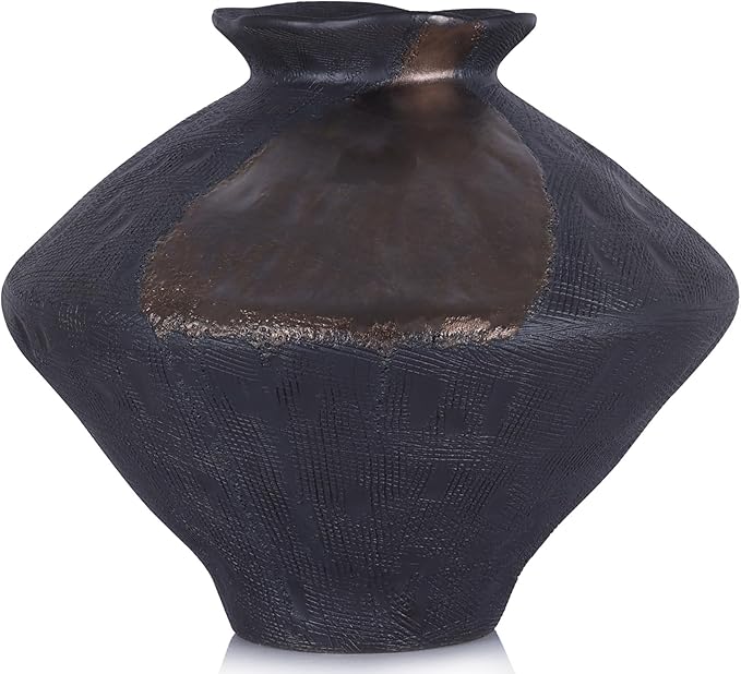 Wabi Sabi Rusty Vintage Vase, 11.4" Tall Wabi Sabi Decor Rustic Farmhouse Pottery Vase for Centerpiece, Textured Pottery Flower Vases for Home Decor, Table, Living Room, Bathroom, Kitchen (11.4 in)