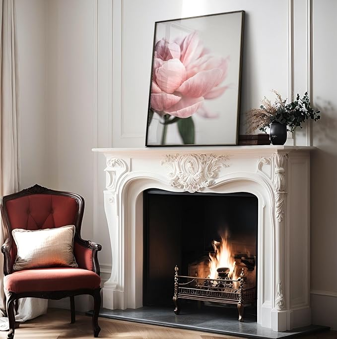 Monem Art Soft Pink Peony Macro Photography Print - Minimalist Floral Art Poster - Wall Decor for Living Room, Bedroom or Office - 12x16 Unframed Wall Art by Mareike Bohmer