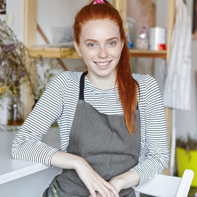 Chefs Aprons | Cooking Baking Grilling for Home Restaurant | Premium Kitchen Aprons with Double Pocket for Men Women