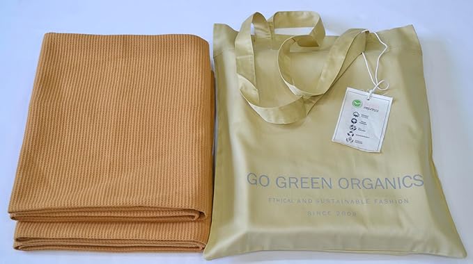 Waffle Bath Towel Pack of 2, 30.5x58 INCHES, 100% Organic Cotton, GOTS Certified (Apple Cinnamon) Super ABSORBANT & Quick Dry, NO SOFTENERS, Environment Friendly