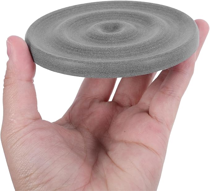 ARTIBETTER 3pcs Round Diatomite Soap Dish Set for Bathroom and Kitchen Sink, Quick Water Absorption, Easy to Clean Soap Holder Tray with Natural Texture and Water Wave Patterns