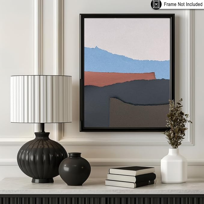 Monem Art Abstract Mountain Landscape Collage Print - Minimalist Scandinavian Art Poster - Wall Decor for Living Room, Bedroom or Office - 24x32 Unframed Wall Art by Mareike Bohmer