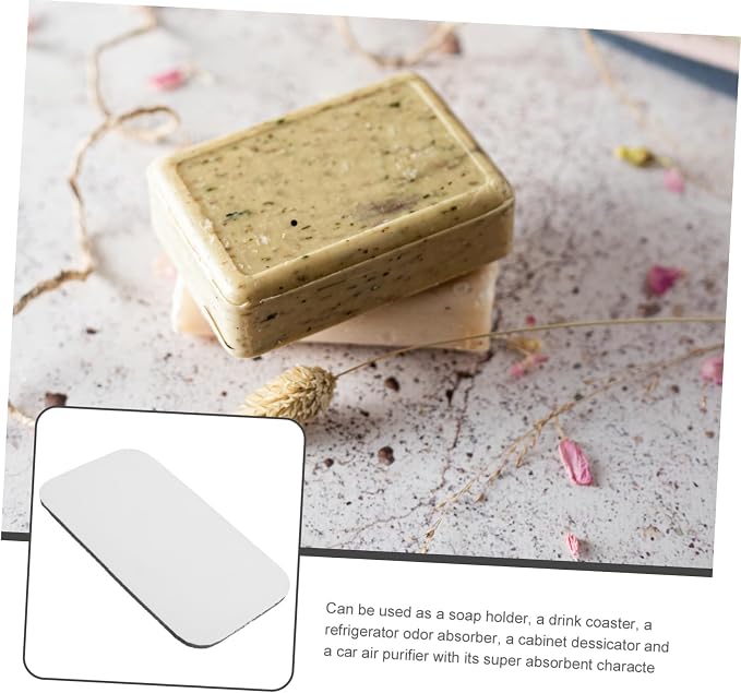 IMIKEYA 2pcs Non-Slip Diatomite Soap Dish for Bathroom Quick Dry Safe Eco-Friendly