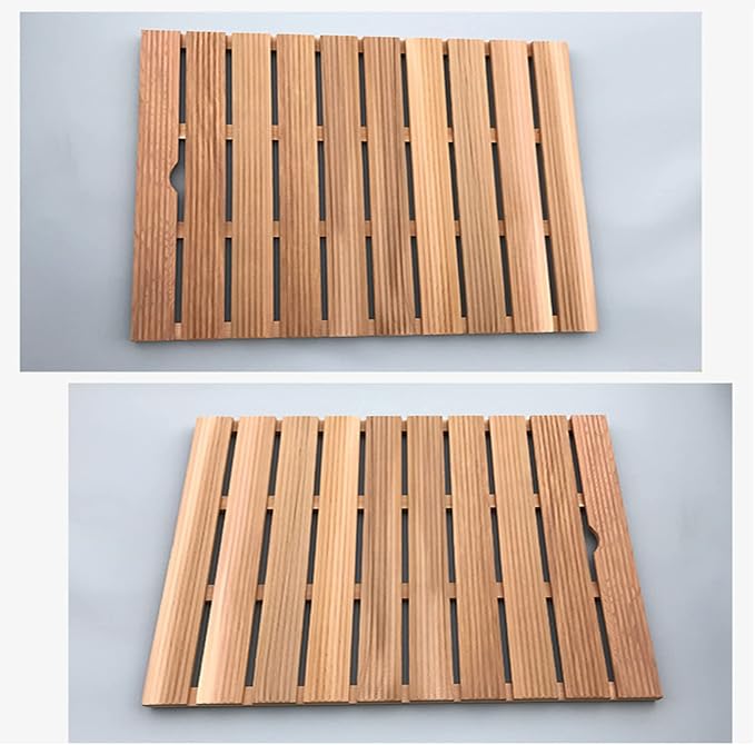 Bamboo Duckboard Bath Mat,Natural Wood Bath Shower Mat, Wooden Slatted Duck Board for Bathtub Spa Sauna, Waterproof Large Floor Mat for Indoor and Outdoor,Customizable,75x80cm/30x31in