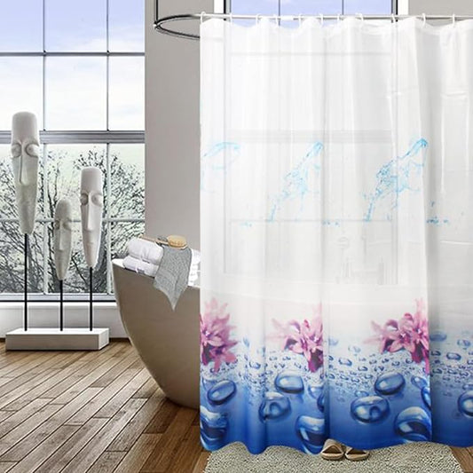 TIKABC Shower Curtain Liner, 4G PEVA Shower Liner, Plastic Waterproof Shower Curtains, 72x72 inch with Grommet Holes 3 Magnetic Weights