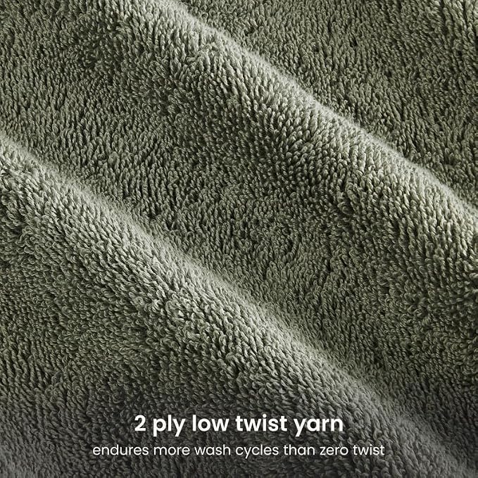BIOWEAVES 100% Organic Cotton Bath Sheet Set of 2 | Soft Oversized Bath Towels | 700 GSM Premium Bath Towel Sheet Set GOTS Certified - Sage