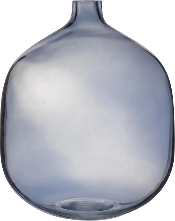 Modern Clear Tinted Glass Vase, Blue