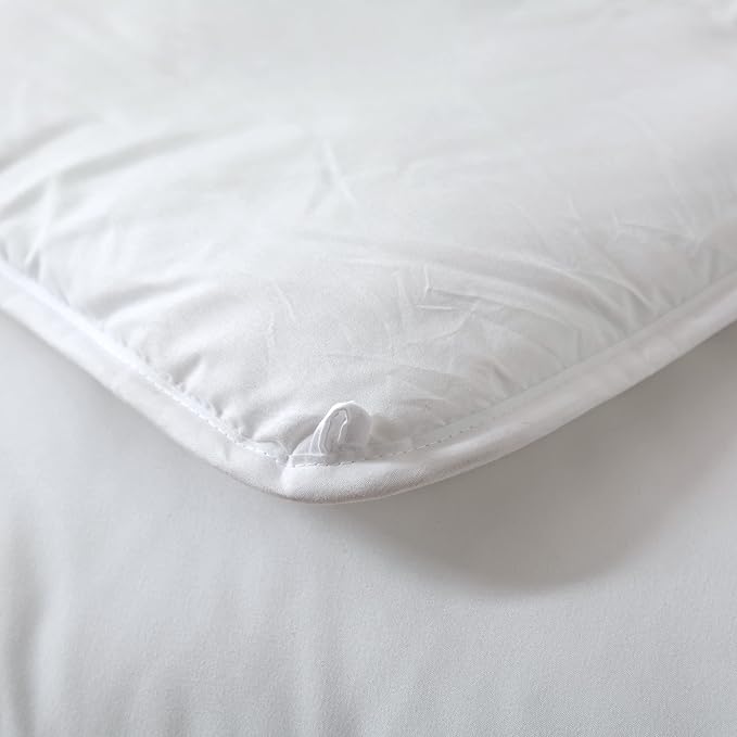 Dorrin Nessin King Size Down Alternative Comforter All Season Duvet Insert, Ultra Soft Double Brushed Microfiber Quilt Cover, Classic Box Stitched with Corner Tabs, White Color