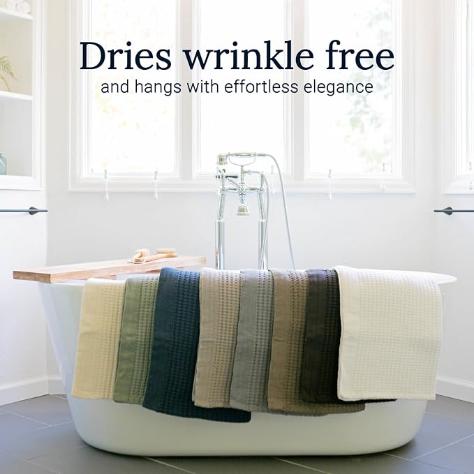 GILDEN TREE Waffle Bath Sheet Quick Dry Towel, Thin Luxury Bath Towels, Bath Sheets 40x80 Large Bath Towels, Modern Style (Cream)