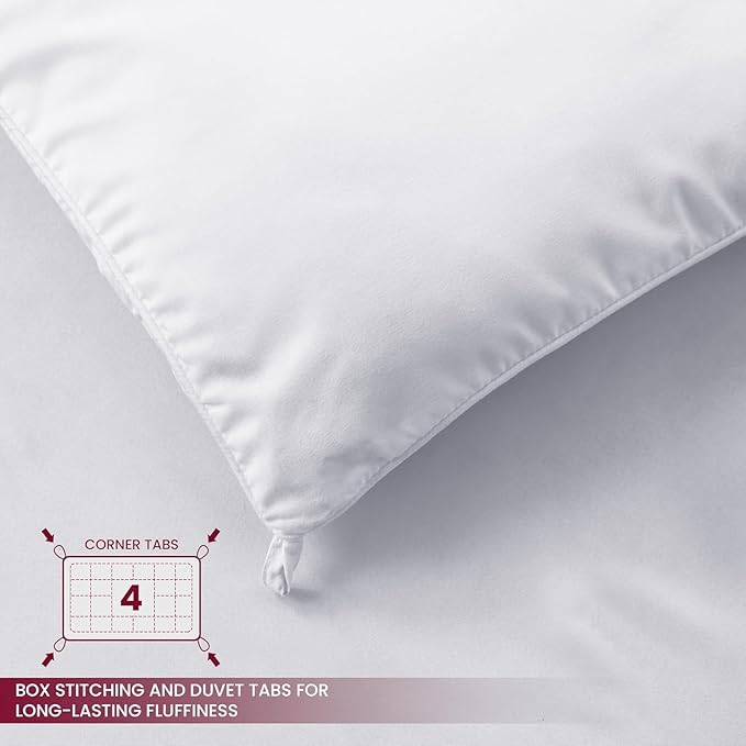 LUX Décor Twin Comforter – 92x68 Ultra-Soft Down Alternative Duvet Insert with Corner Tabs & Box Stitching, Hotel Quality Plush Hypoallergenic Microfiber, Oeko-TEX Certified – White