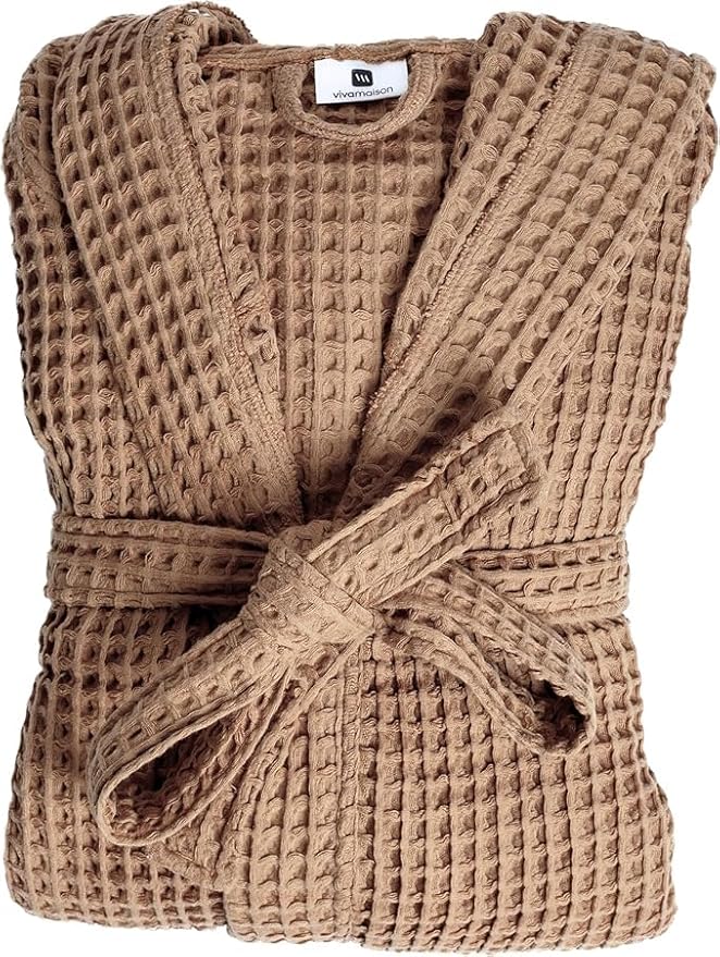 Unisex Hooded Waffle Robe for Women & Men 100% Turkish Cotton | Quick-Dry Bathrobe | Cozy Housecoat for Lounging