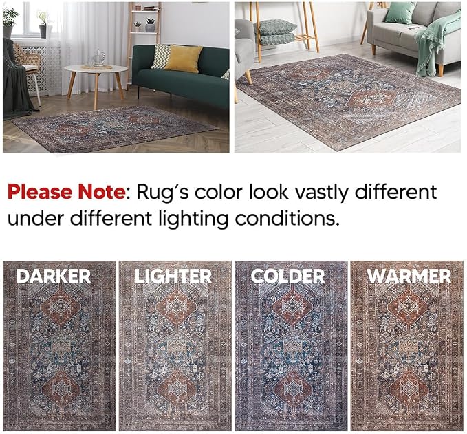 Keen Home Design 24"x36" Rug - Machine Washable Entry Rug with Non-Slip Backing, Ideal for Enteryway, Kitchen, Bathroom, Laundry Room - Vintage, Easy Clean, Durable, Low Pile - (2' x 3')