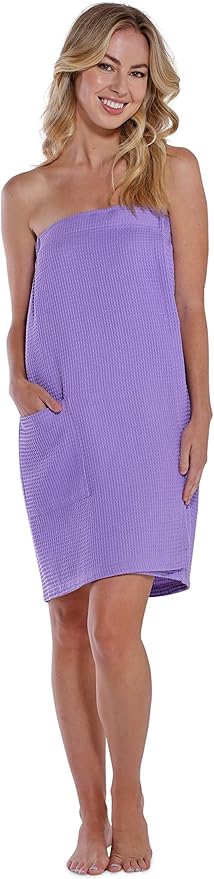 Turquaz Lightweight Knee Length Waffle Robes For Women Spa Bath Waffle