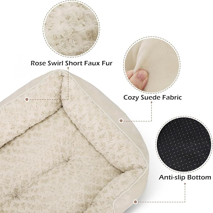 INVENHO XX-Large Dog Bed Rectangle Washable Orthopedic Soft Calming Sleeping Durable Pet Cuddler with Anti-Slip Bottom