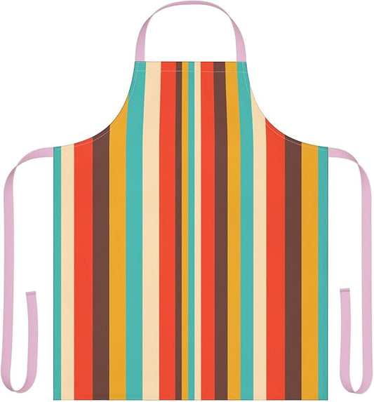 Retro Vertical Stripes Apron | Colorful Kitchen Stripe Apron