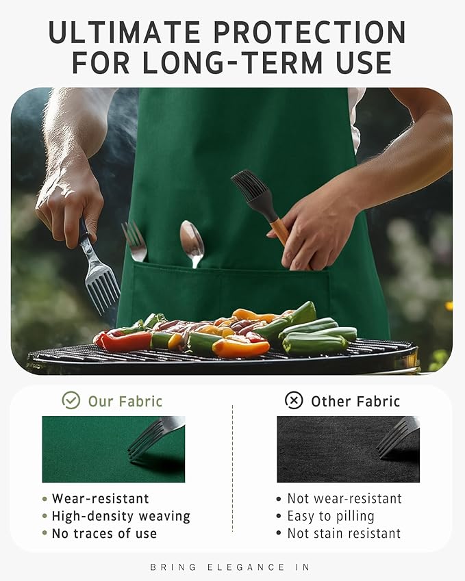 Syntus Chef Apron for Men Women Kitchen Cooking Apron with Pockets, Adjustable Bib Aprons Stain Resistant