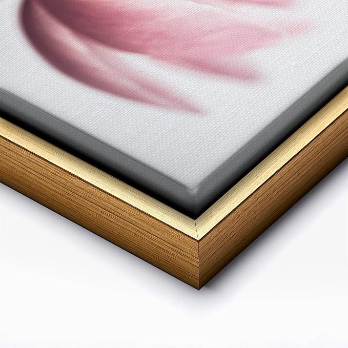 Monem Art Pink Peony Macro Photography Print - Minimalist Floral Art Poster - Wall Decor for Living Room, Bedroom or Office - 16x20 Gold Framed CANVAS Wall Art by Mareike Bohmer