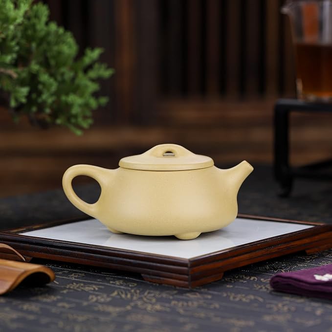 Zisha Tea Pot,Chinese Real Yixing Clay Handmade Teapot 10.6 Oz,Brew Kung Fu Loose Leaf Tea Maker