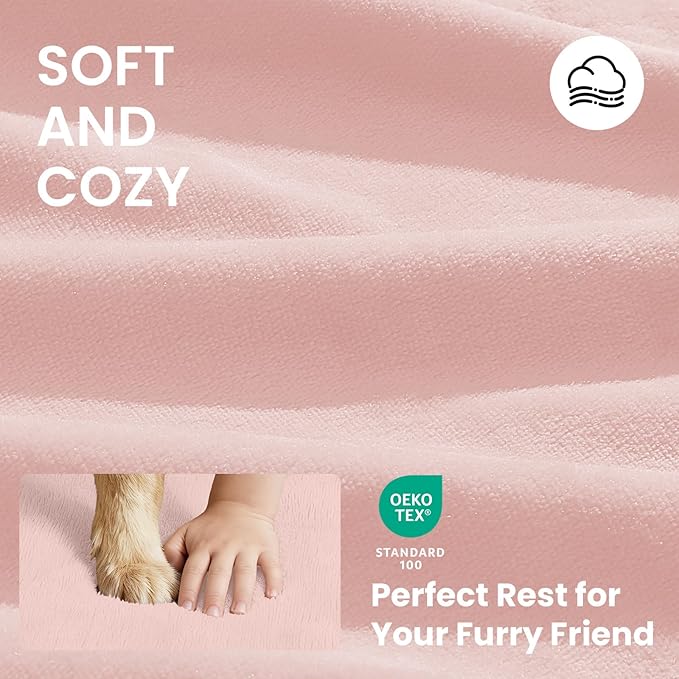 OhGeni Orthopedic Waterproof Dog Bed for Medium Dogs, Machine-Washable Removable Cover in Easy-Clean Fabric, Reversible Memory Foam & Easy-Carry Handle, Suitable for Crate, 30 inch (Pink)