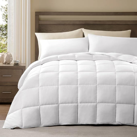 ACCURATEX Lightweight Duvet Insert Oversized King, Cotton Shell, 120x98 | Sateen Weave, 250GSM Thin Down Alternative Comforter, Ultra-Soft & Breathable, 8 Tabs, Machine Washable