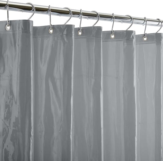 Bath Bliss 2 Pack PVC Heavy Weight Shower Curtain Liner | 4G | 70" x 72" |Rust Resistant Copper Grommets | Magnetic Hem |Grey