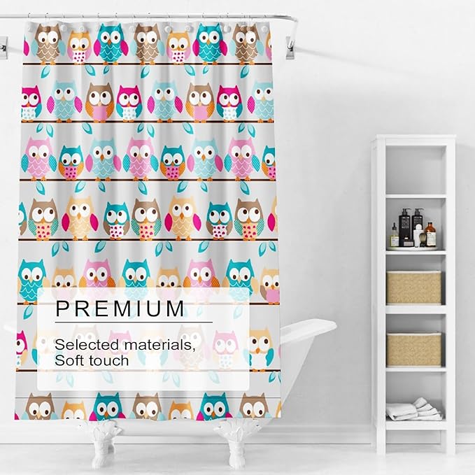 TIKABC Shower Curtain Liner, 4G PEVA Shower Liner, Plastic Waterproof Shower Curtains, 72x72 inch with Grommet Holes 3 Magnetic Weights