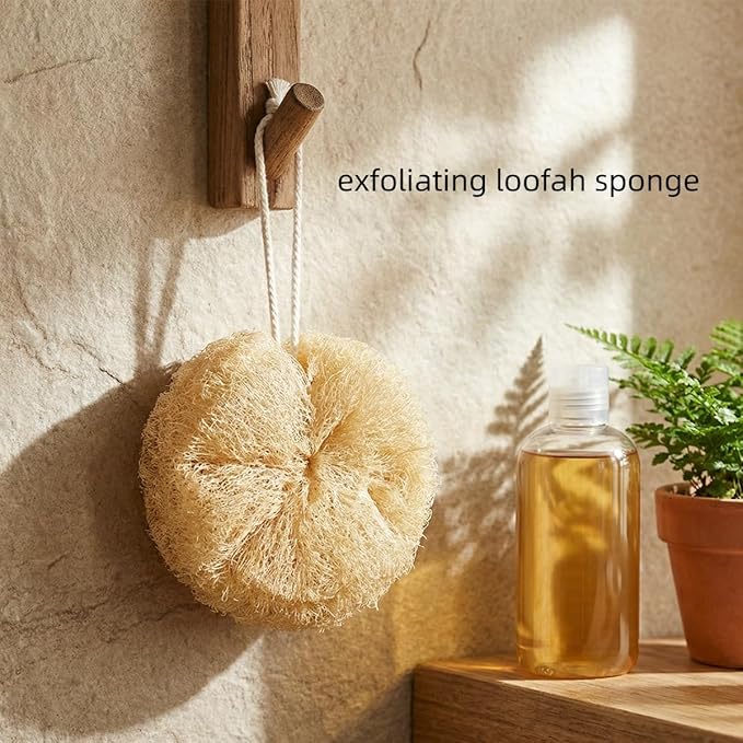 Natural Loofah Sponges 2 Pack of Organic Loofahs（Two Whole loofah） Exfoliating Scrubber Friendly 100% All Natural luffa Cleaning for Deep Clean Skin Care Bath Spa Shower Women