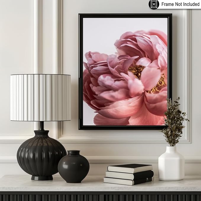 Monem Art Blush Pink Peony Print - Minimalist Floral Photography Poster - Wall Decor for Living Room, Bedroom or Office - 24x32 Unframed Wall Art by Mareike Bohmer