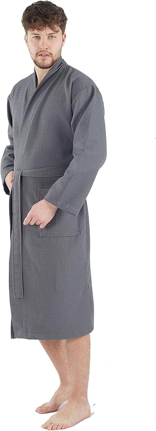 BAGNO MILANO Mens Robes, Waffle Robes For Men, Turkish Cotton Mens Bathrobes
