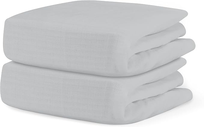 Newton Baby Fitted Crib Sheet (2-Pack) - Ultra Breathable and Soft, Organic Cotton, Fits All Standard Cribs, Twilight Grey