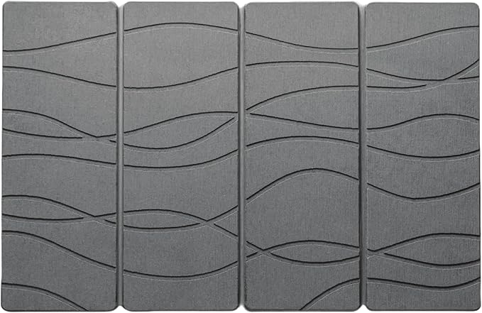 Large Stone Dish Drying Mat for Kitchen Counter, 24"×16" Quick Dry Super Absorbent Diatomate Earth Stone Mat Foldable, Kitchen Stone Mat Non-slip, Heat Resistant, Multi-purpose Mat Grey