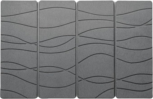 Large Stone Dish Drying Mat for Kitchen Counter, 24"×16" Quick Dry Super Absorbent Diatomate Earth Stone Mat Foldable, Kitchen Stone Mat Non-slip, Heat Resistant, Multi-purpose Mat Grey