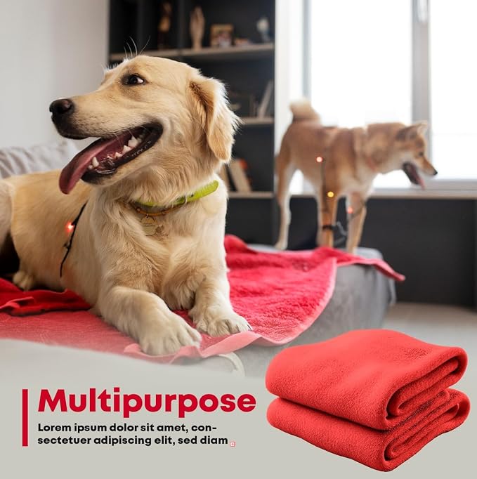 Extra Large Dog Towel for Big Dogs — 400 GSM Premium Microfiber, Fits Golden Retriever, Labrador, Bernese — Super Absorbent Quick Dry, Machine Washable (Blue, L)