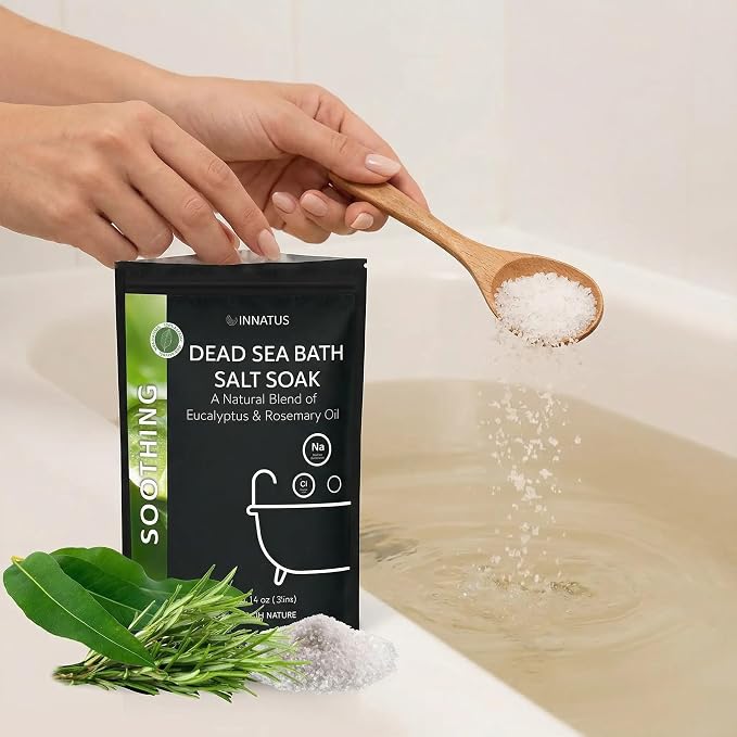 Dead Sea Soothing Bath Salt Soak with 21 Minerals – Relaxing, Detoxifying, and Nourishing for Skin – 14oz, Infused with Essential Oils – Rejuvenate Mind & Body, Made in The USA Eucalyptus
