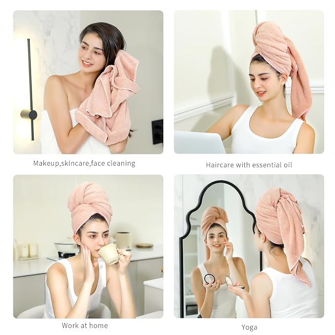 Microfiber Hair Towel Quick Dry Hair Towel Hair Drying Towels Suitable for All Kinds of Hair Ultra Absorbent Long and Thick Hair 20X40inch White (1pcs)