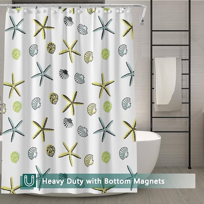 Shower Curtain Liner, 5G Shower Liners with 12 Rustproof Metal Grommets and Weighted Magnets, Waterproof Duty Shower Curtains for Shower Bathroom 72 x 72