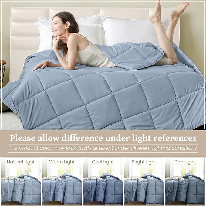 Homelike Moment Comforters Queen Size - Blue Duvet Insert Down Alternative Bed Queen Comforter, Lightweight Bedding Comforters Full Size Quilted Soft All Season Blue
