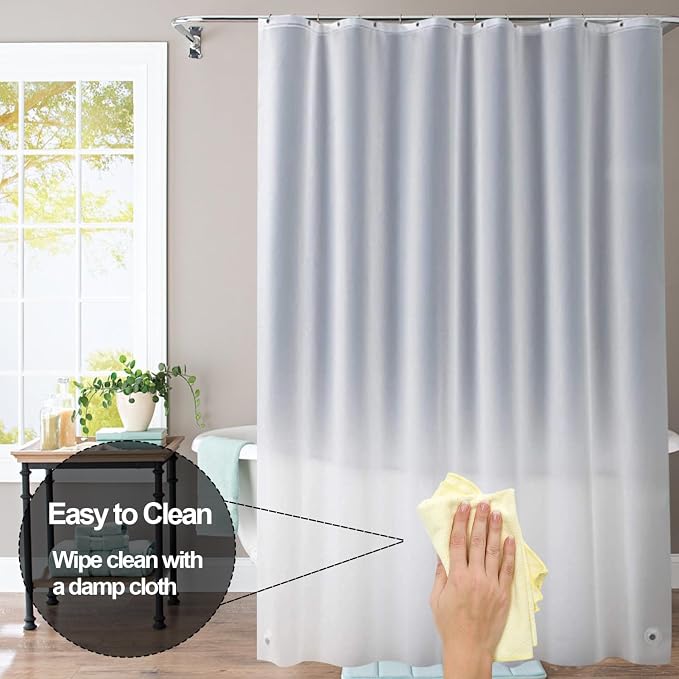 Plastic Shower Liner - Premium PEVA 7G Thickened Shower Curtain Liner with Rustproof Grommets and 3 Weighted Magnets, Waterproof Shower Curtain for Bathroom (Matte, 72”*72”)